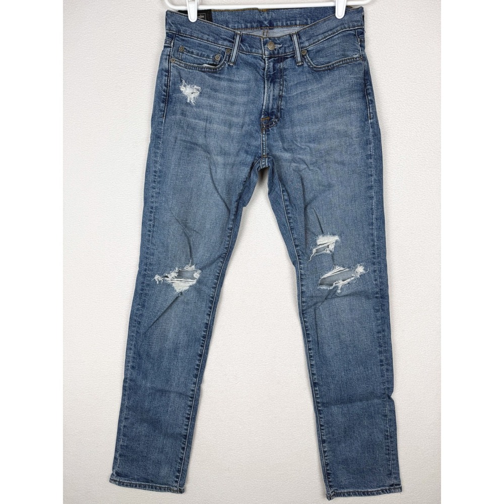 Abercrombie & Fitch Rustin Athletic Skinny Jeans Mens 30x32 Distressed Denim